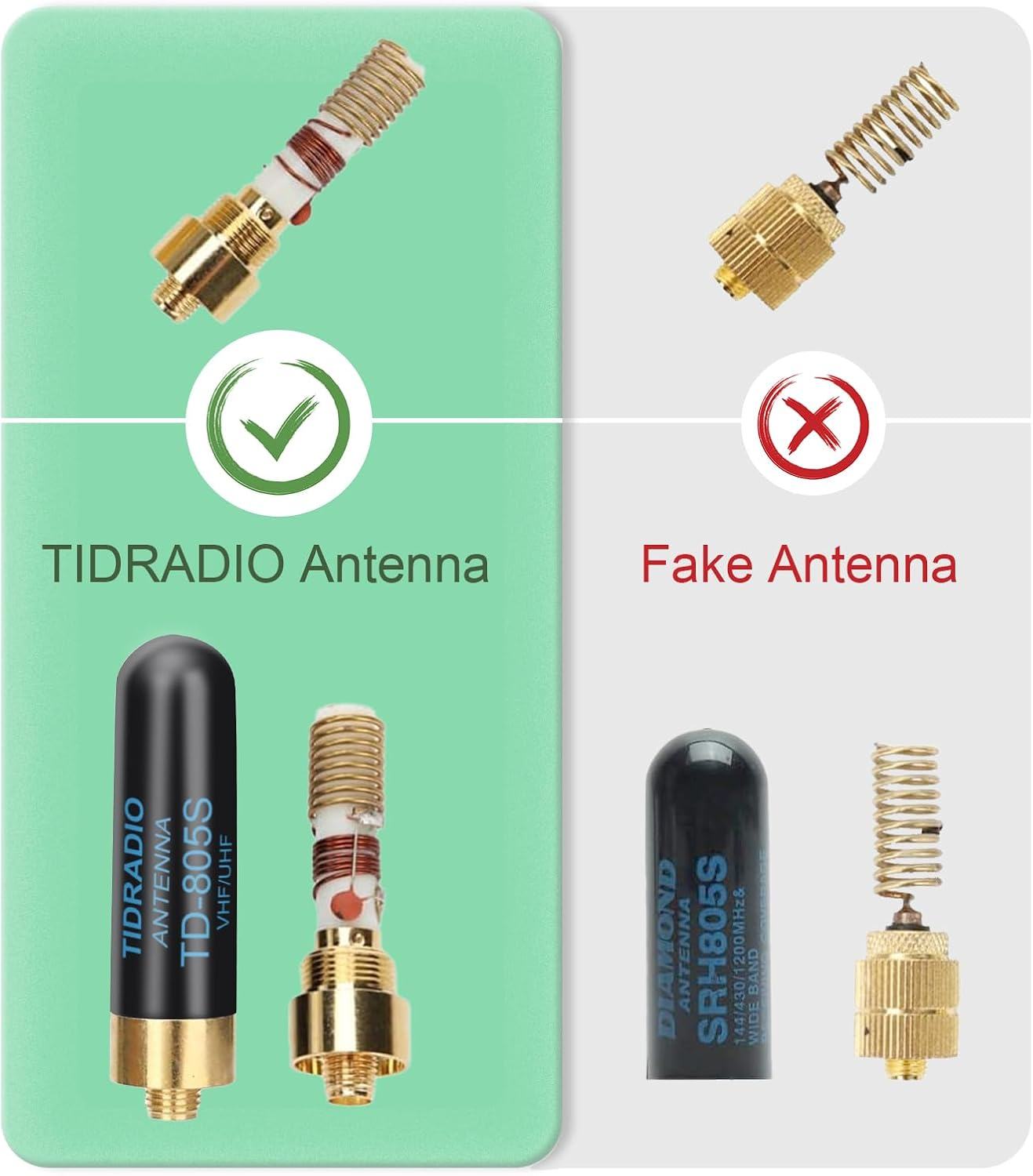 TD 805S Mini SMA F Antenna 2 Pack for Ham Radio - High Performance Dual Antennas for Baofeng UV-5R and Other Handheld Radios (Perfect for Outdoor Adventures, Emergency Communication & Hobbyist Use)