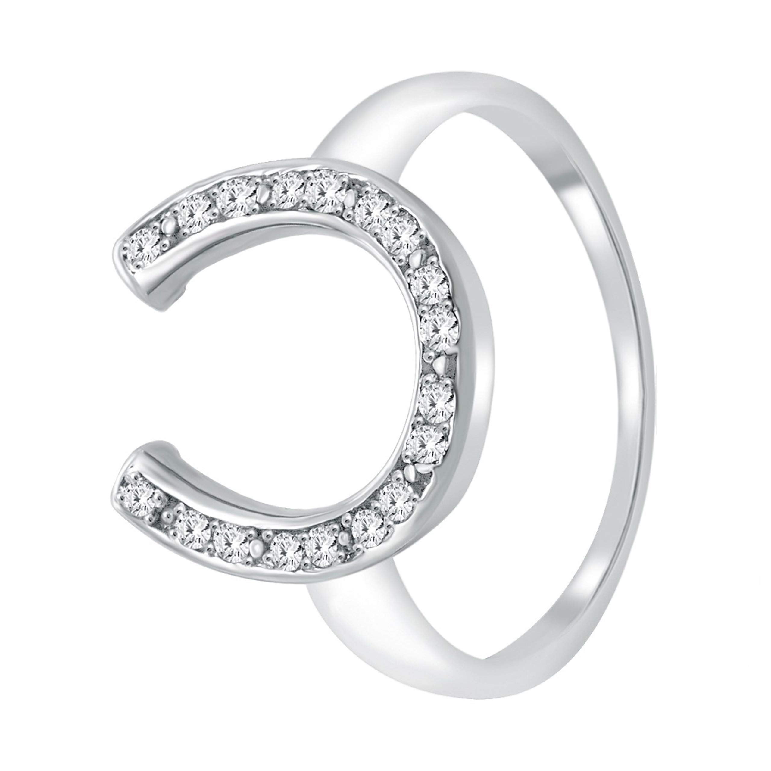0.25 Carat Single Cut Natural Diamond Horseshoe Ring in 10K Solid Rose, White & Yellow Gold - Perfect Valentine's Day Gift for Women - Elegant Jewelry for Anniversaries, Engagements & Special Occasions