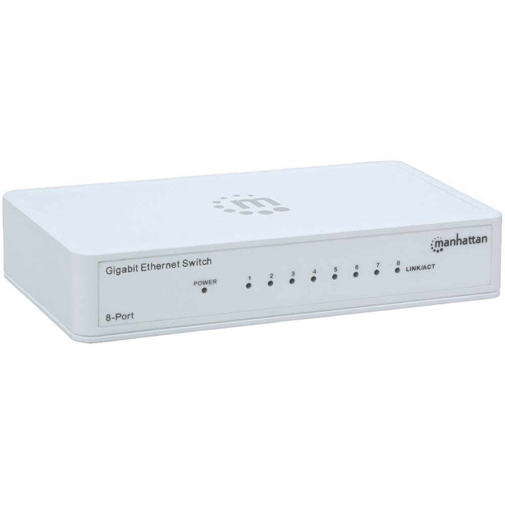 8-Port Gigabit Ethernet Switch by MANHATTAN 560702 - High-Speed Network Switch for Home Office, Gaming & Small Business (Computers, Electronics, Office Supplies)