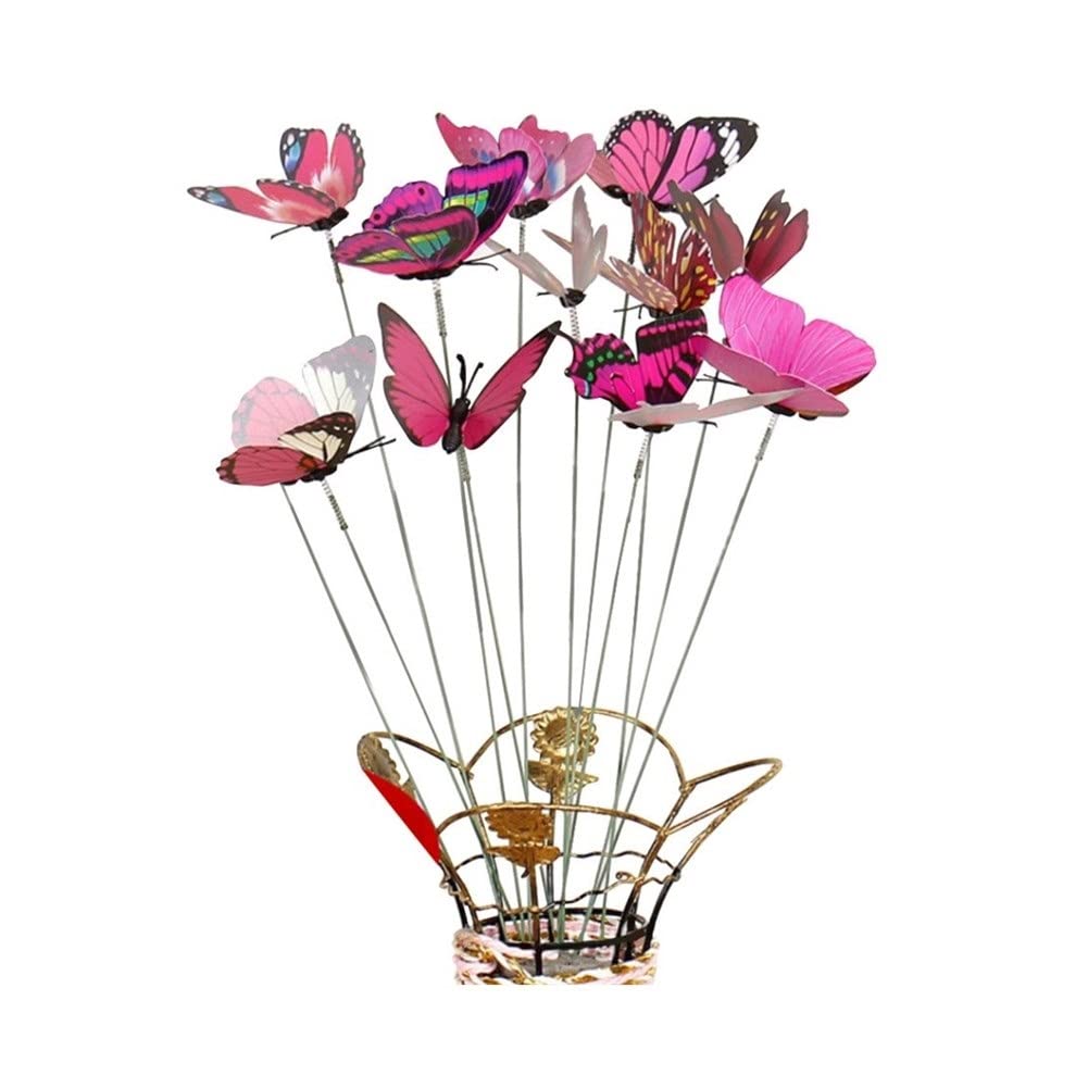 10Pcs Blue Simulation Stick Garden Decor - Artificial Flower Pot Ornaments for Outdoor Gardening, Patio, Yard & Home Decoration - Weather-Resistant & Durable DIY Landscaping Supplies