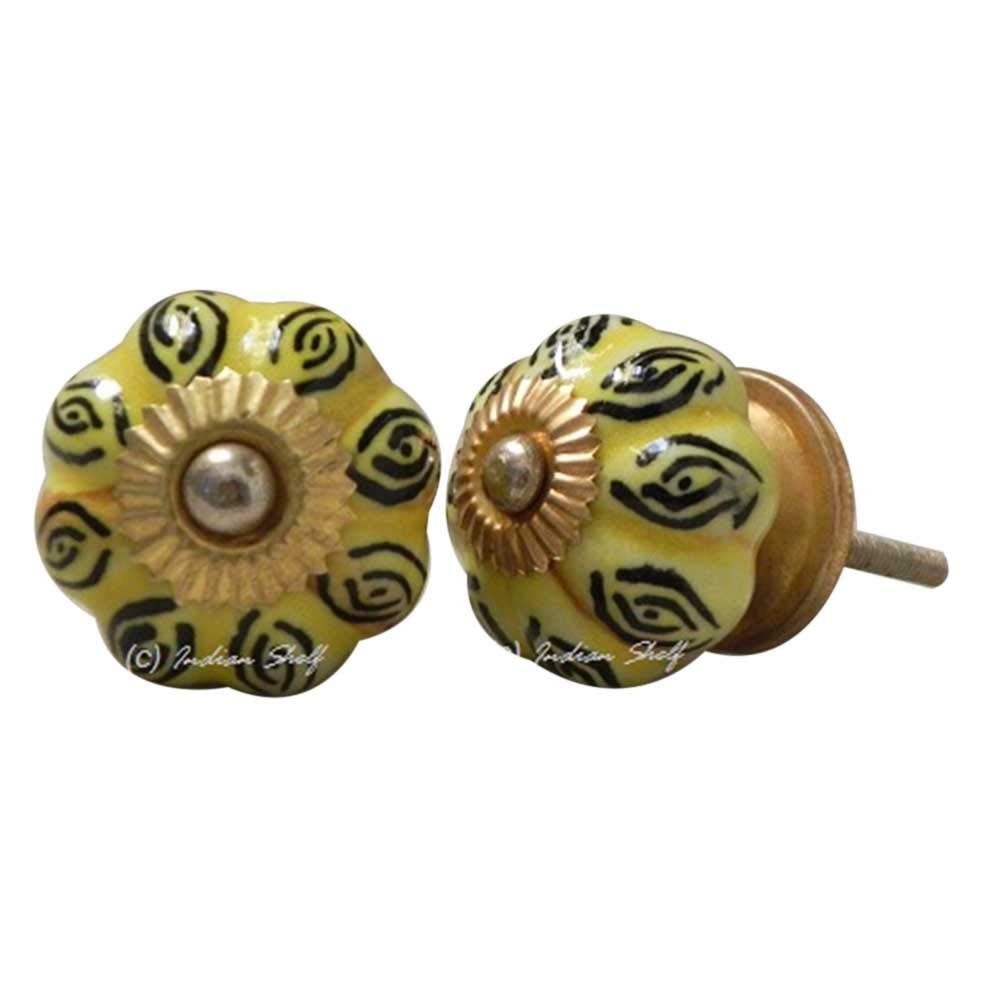 IndianShelf 14 Pack Multicolor Ceramic Drawer Knobs - Handcrafted Kitchen Cabinet Hardware & Dresser Pulls for Home Decor - Perfect for Cabinets, Drawers, and Furniture Upgrades