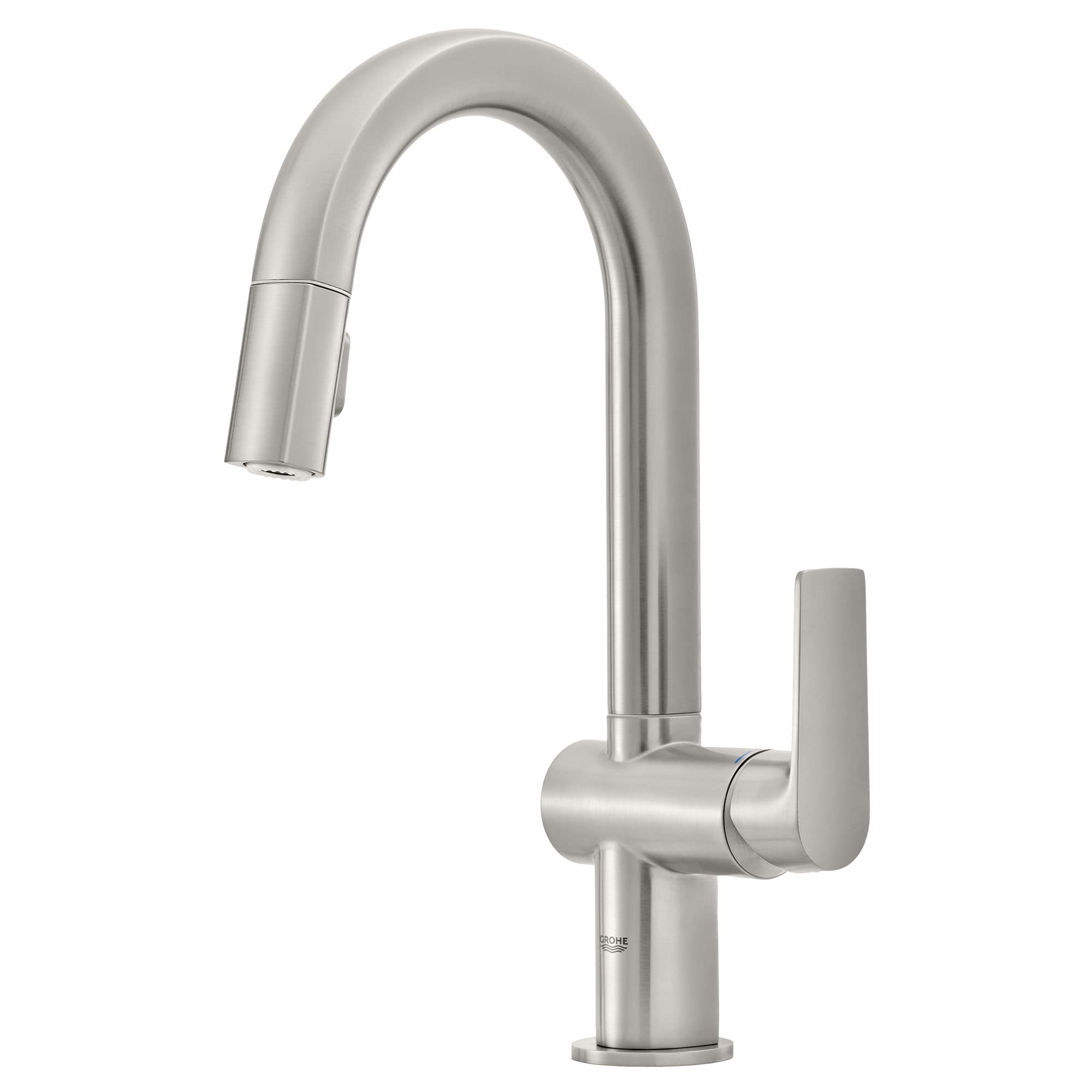 Grohe 30377000 Stainless Steel Pull-Down Kitchen Faucet with High Arc Spout - Perfect for Modern Home Kitchens and Restaurant Use