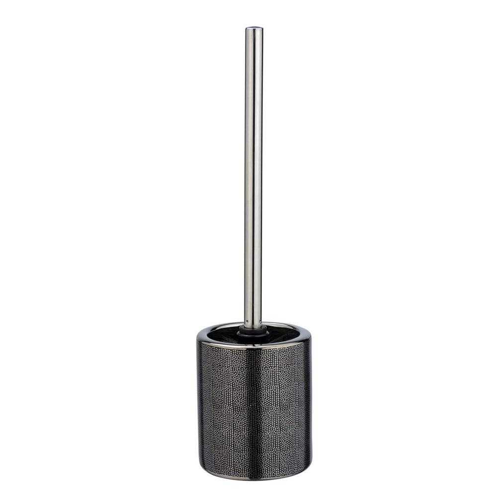 Premium Nuria Ceramic Toilet Brush in Silver Anthracite - Modern Bathroom Cleaning Tool for Home & Hotel Use