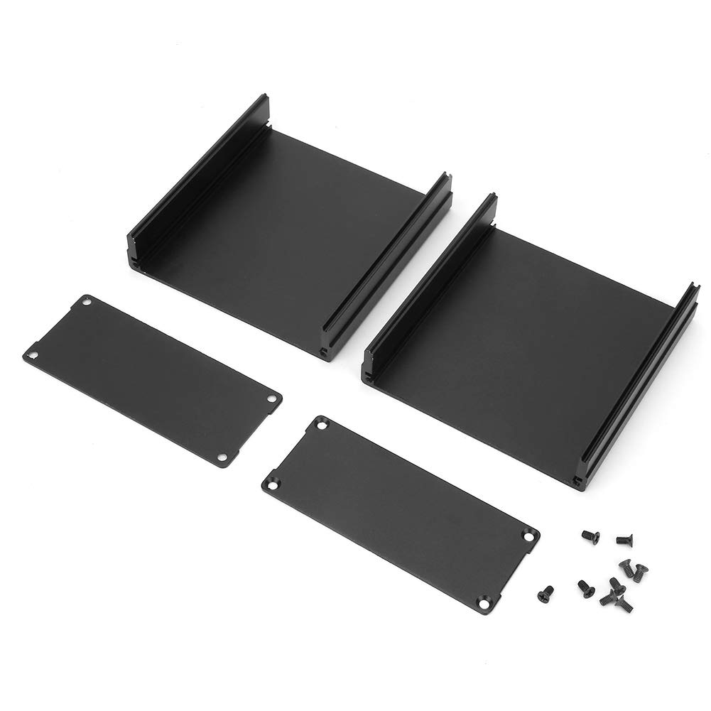 Matte Black Aluminum PCB Instrument Box Enclosure - Durable Electronic Project Case for DIY, Prototyping & Circuit Board Storage | Ideal for Electronics Hobbyists & Engineers