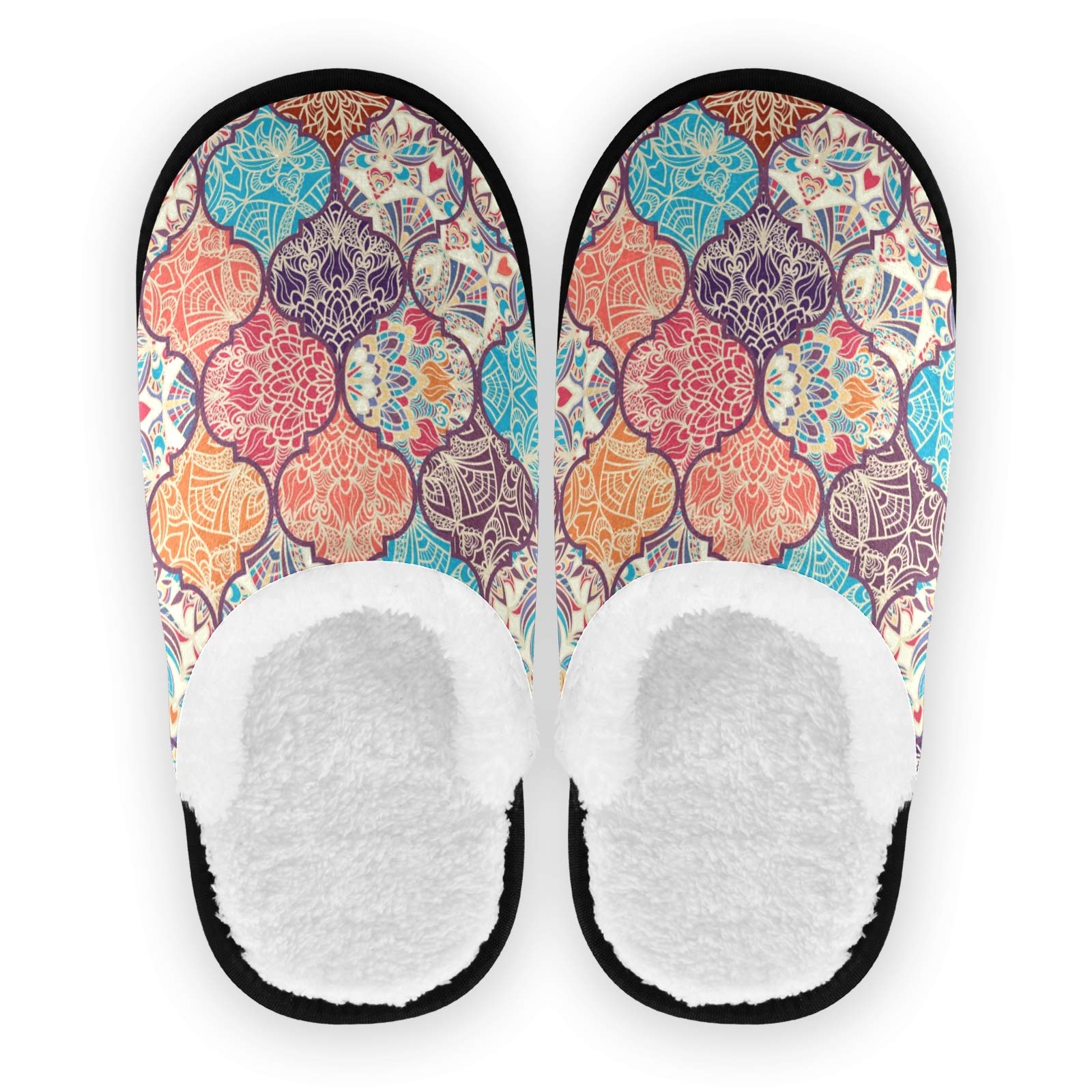 Bolaz House Slippers - Turkish Style Patchwork Spa Slippers for Women & Men | Non-Slip Indoor/Outdoor Slippers | Warm Comfort for Home, Travel, Spa & Hotel Use (Size M)