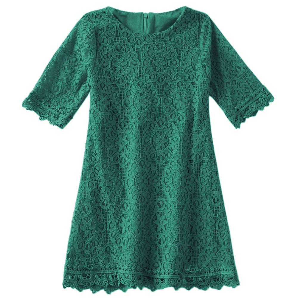 Niyage Girls Lace Toddler Dress - Elegant Floral Half Sleeve Party Princess Dress for Birthday, Wedding & Special Occasions