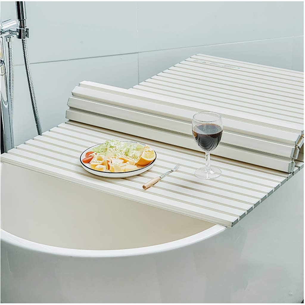 White PVC Bathtub Cover - Anti-Dust Folding Bathtub Insulation Cover for Storage & Energy Saving | Perfect for Bathroom Organization & Winter Insulation