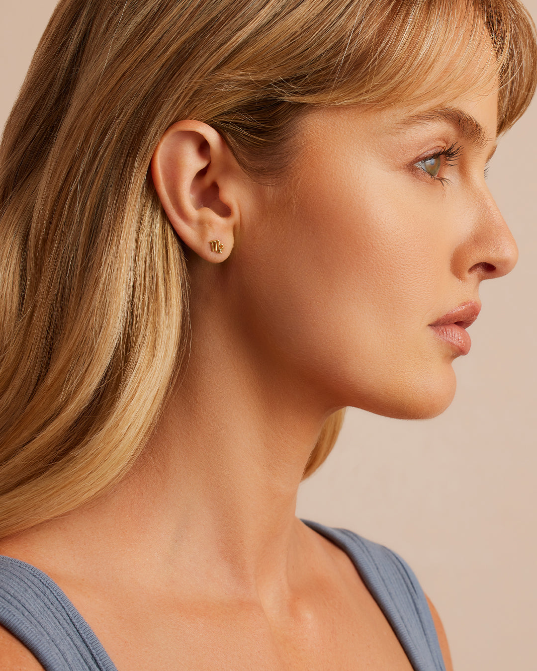 Zodiac Single Stud Earrings - Gold Plated Zodiac Sign Jewelry for Women - Perfect for Daily Wear, Gifts & Special Occasions