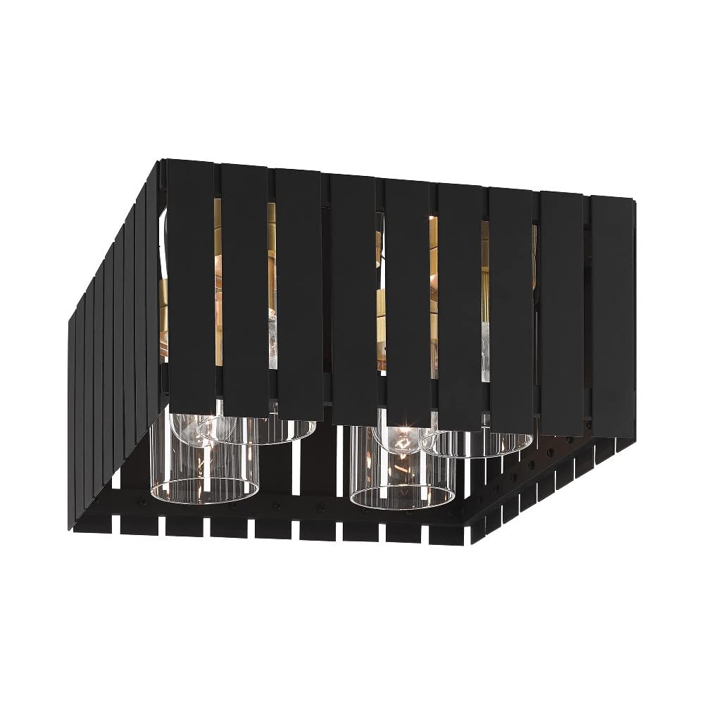 Livex Lighting 4-Light Brushed Nickel Outdoor Ceiling Fixture - Weatherproof Patio Light for Porch, Deck & Garden