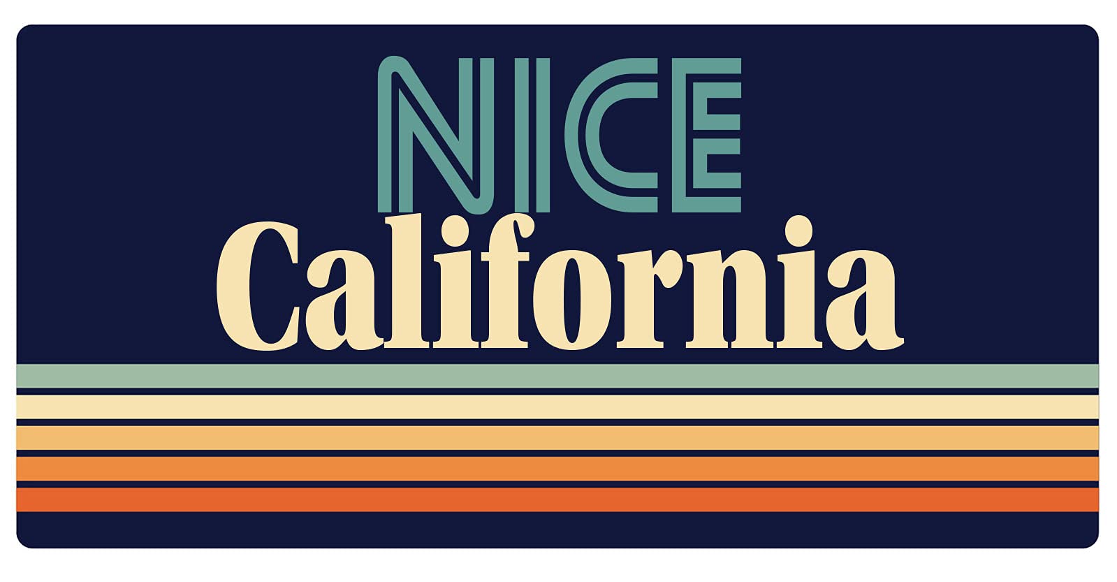 Retro California Vinyl Decal Sticker 5 x 2.5 Inch - Waterproof & Durable for Laptops, Cars, Windows & DIY Crafts