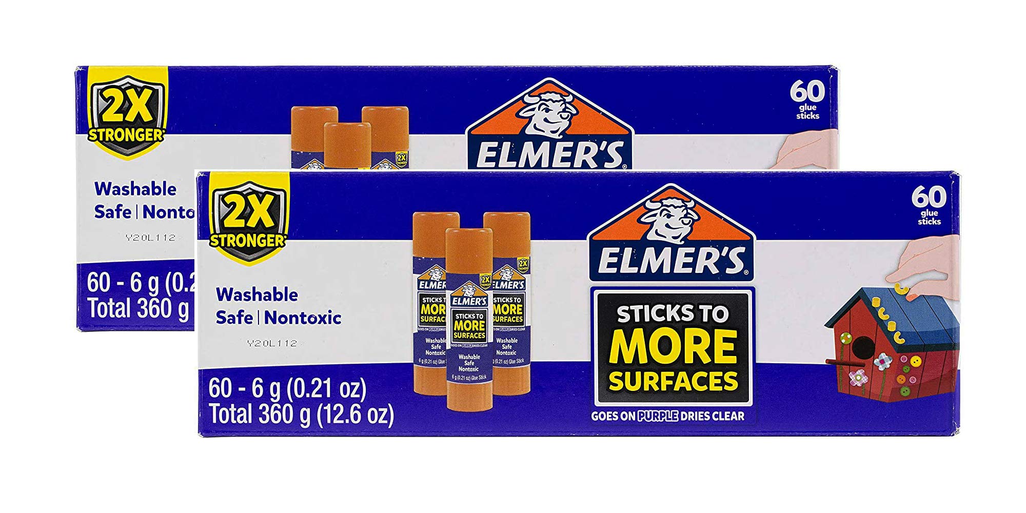 Elmer's Extra Strength Washable School Glue Sticks - 6 Gram (60 Count, 2 Pack) - Perfect for Classroom Projects, Arts & Crafts, and DIY Home Decor