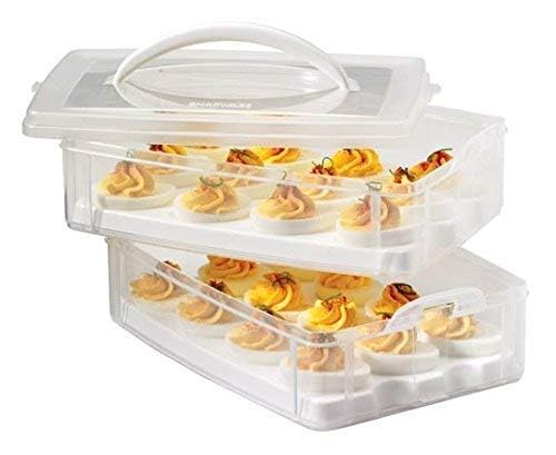 RAIYARAJ Double Layer Plastic Egg Storage Container with Lid - 24 Grid Refrigerator Organizer for Kitchen, Eggs & More (Blue) | Perfect for Farm Fresh Eggs, Meal Prep & Space Saving Refrigerator Storage