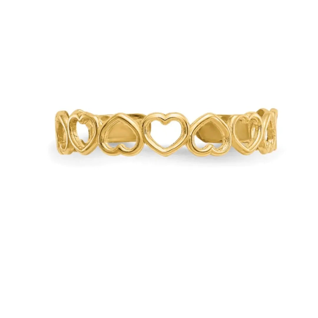10K Gold Adjustable Heart Toe Ring for Women - Elegant & Comfortable Foot Jewelry for Summer Beach, Wedding & Pedicure Days