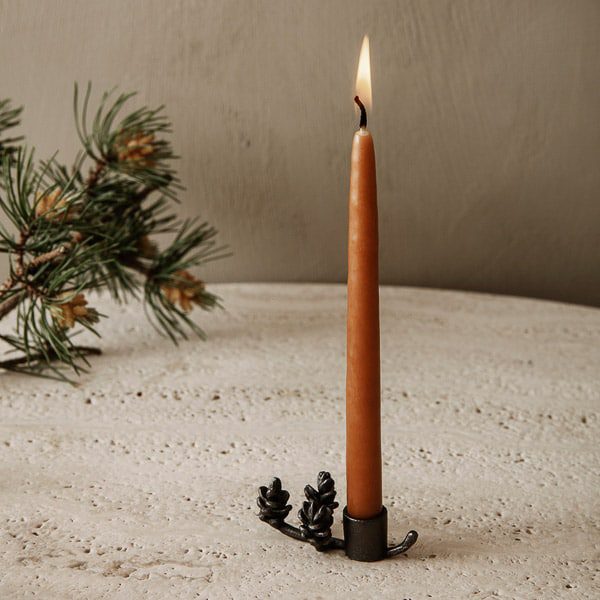 Premium ferm LIVING Dipped Candles - Set of 2 Natural Straw Scented Candles for Home Decor, Romantic Dinner & Relaxation