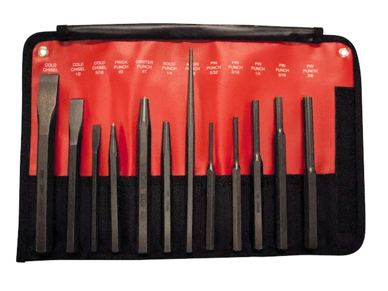 Mayhew Tools 66258 12-Piece Metric Punch & Chisel Set - Durable Steel Construction for Metalworking, Woodworking & Automotive Repair