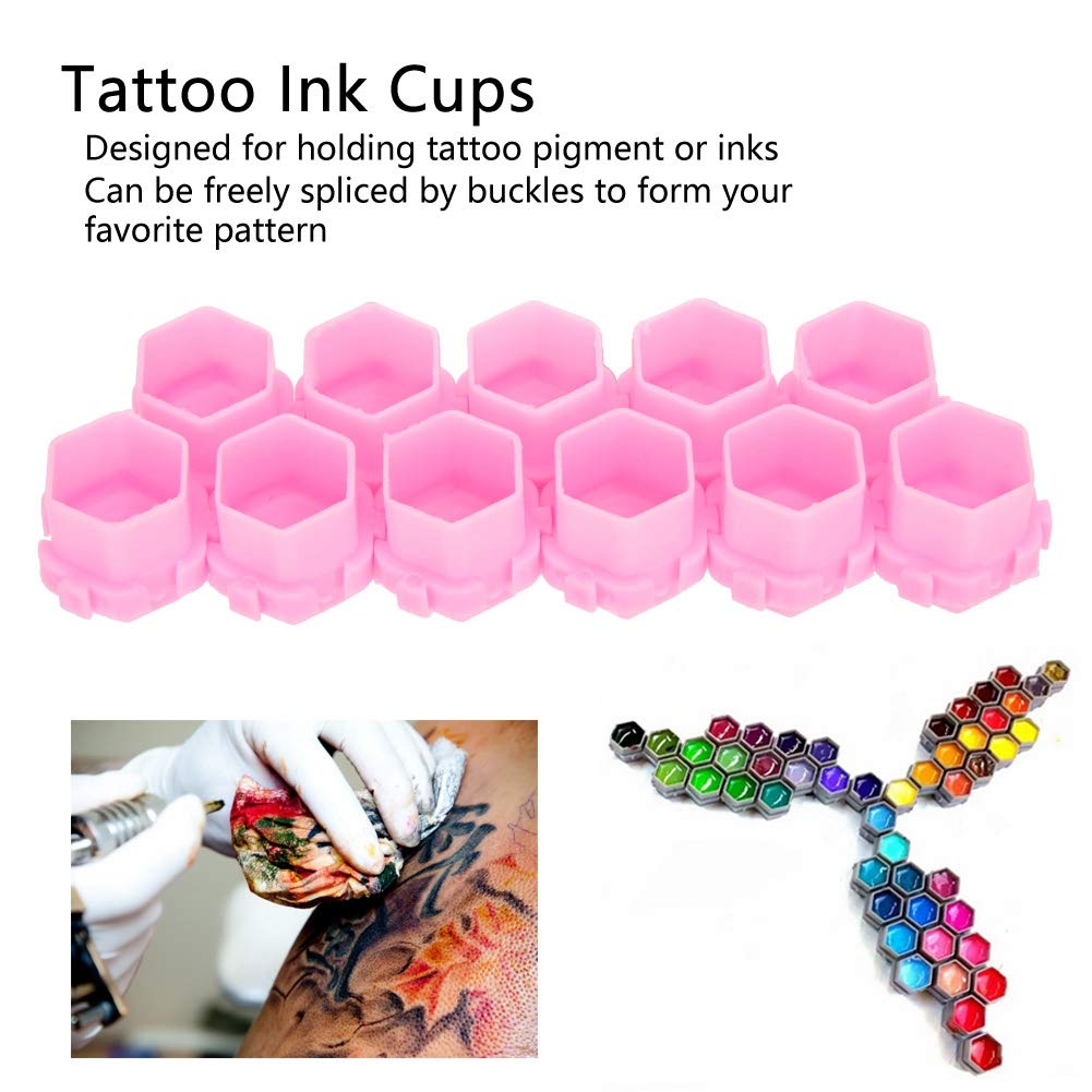 200pcs Honeycomb Tattoo Ink Cups - Permanent Pigment Makeup Tool for Eyebrows & Body Art | Durable Ink Holder Containers for Professional Tattoo Artists & Cosmetic Use | Perfect for Eyebrow Microblading, Permanent Makeup & Tattoo Studios