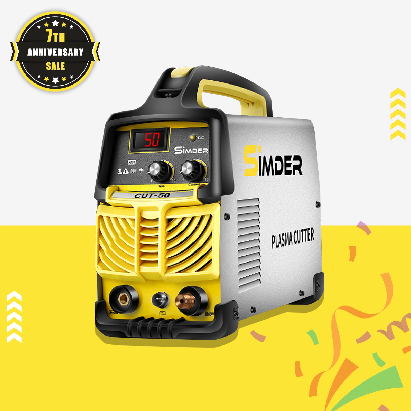 SSimder CUT 50 Plasma Cutter - Portable Inverter Plasma Cutting Machine for Metal, Steel, Iron - Perfect for DIY, Automotive Repair & Metal Fabrication