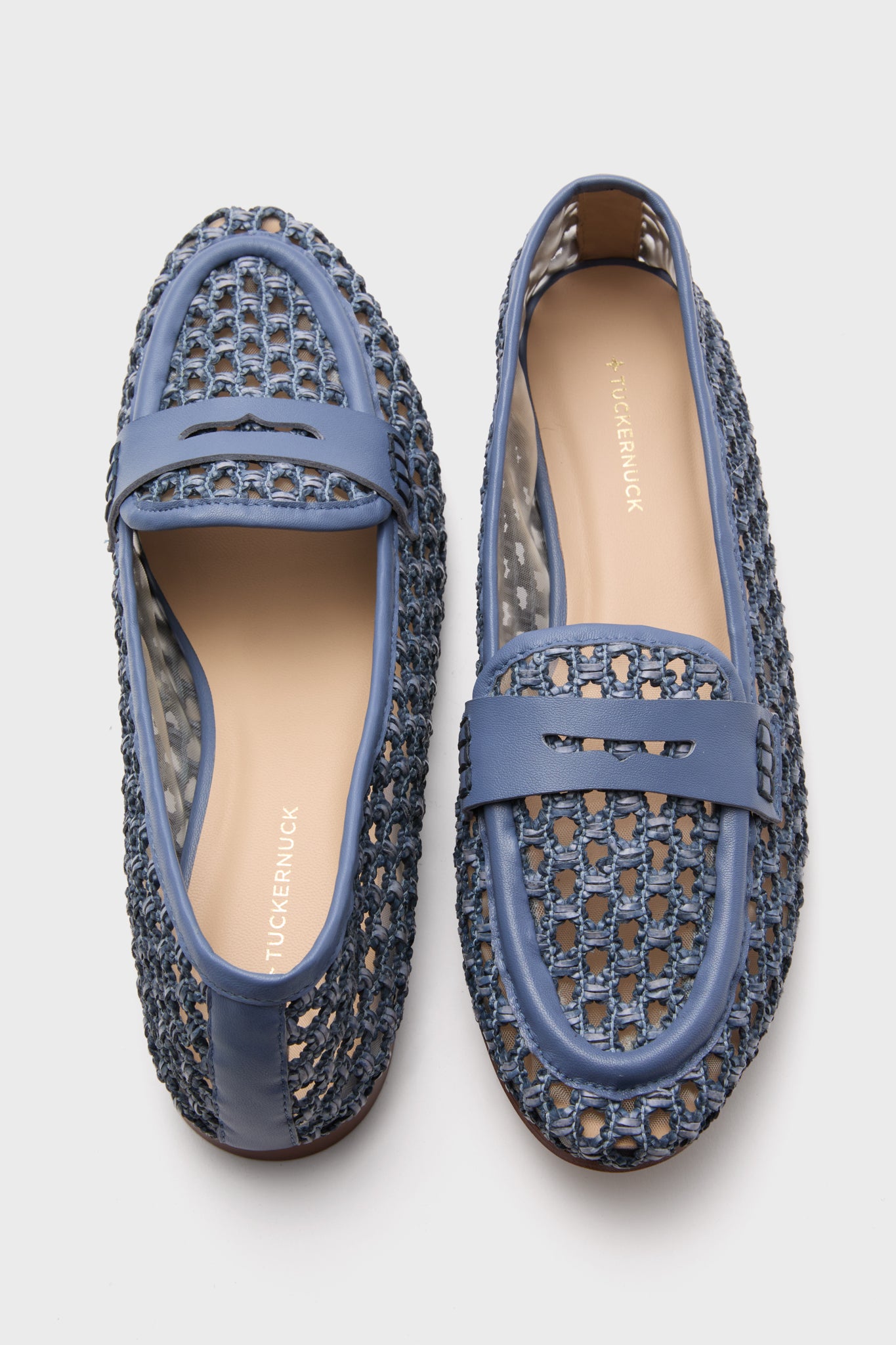 Blue Woven Rowan Loafers for Women - Comfortable Casual Slip-On Shoes for Work, Travel & Everyday Wear