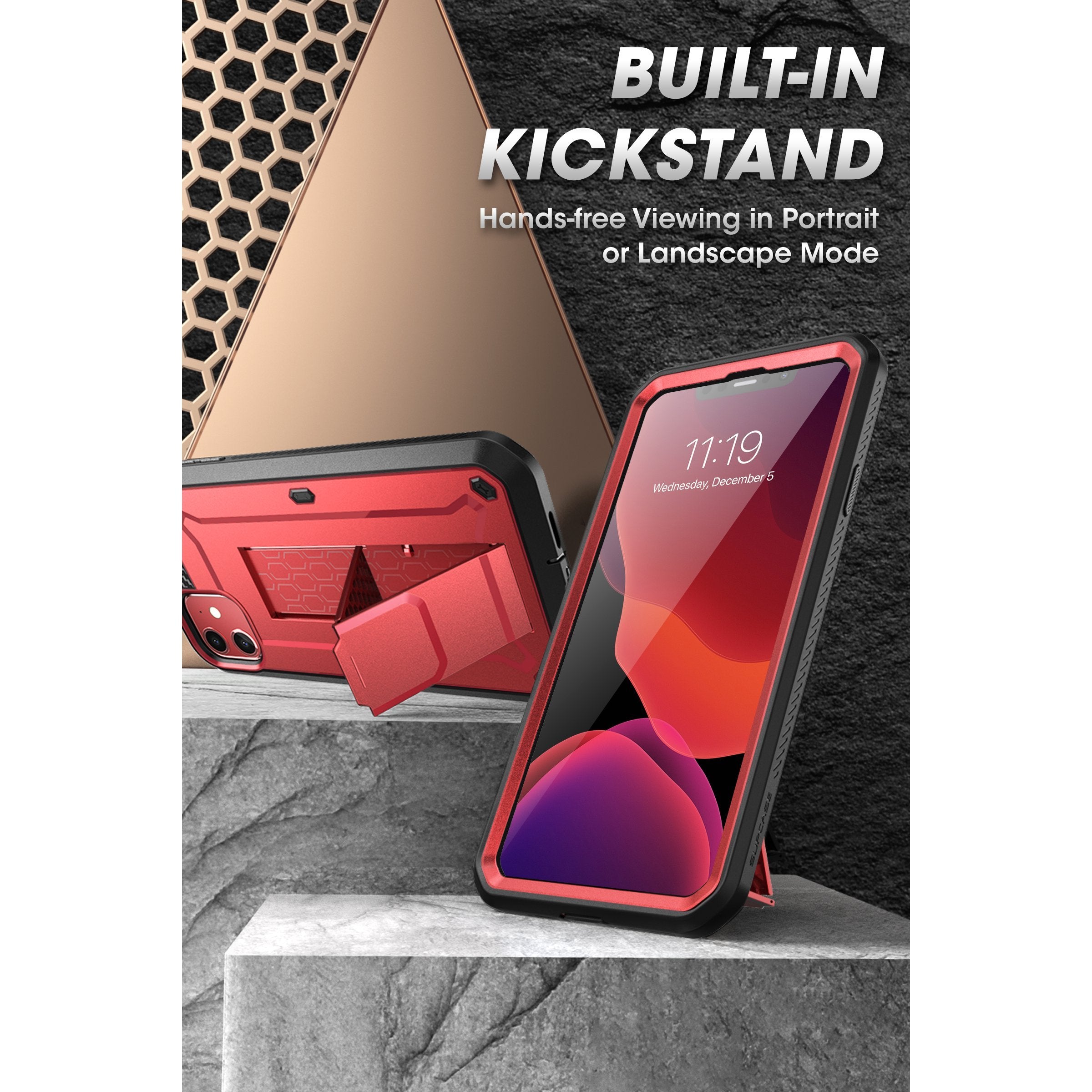 iPhone 11 6.1 Inch Unicorn Beetle Pro Rugged Case - Shockproof & Drop Protection - Metallic Red (Open Box) - Perfect for Outdoor Activities, Construction Work & Extreme Sports