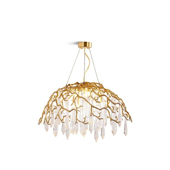 Modern Aqua Dome Chandelier - Elegant Glass Ceiling Light Fixture for Dining Room, Living Room & Bedroom Decor