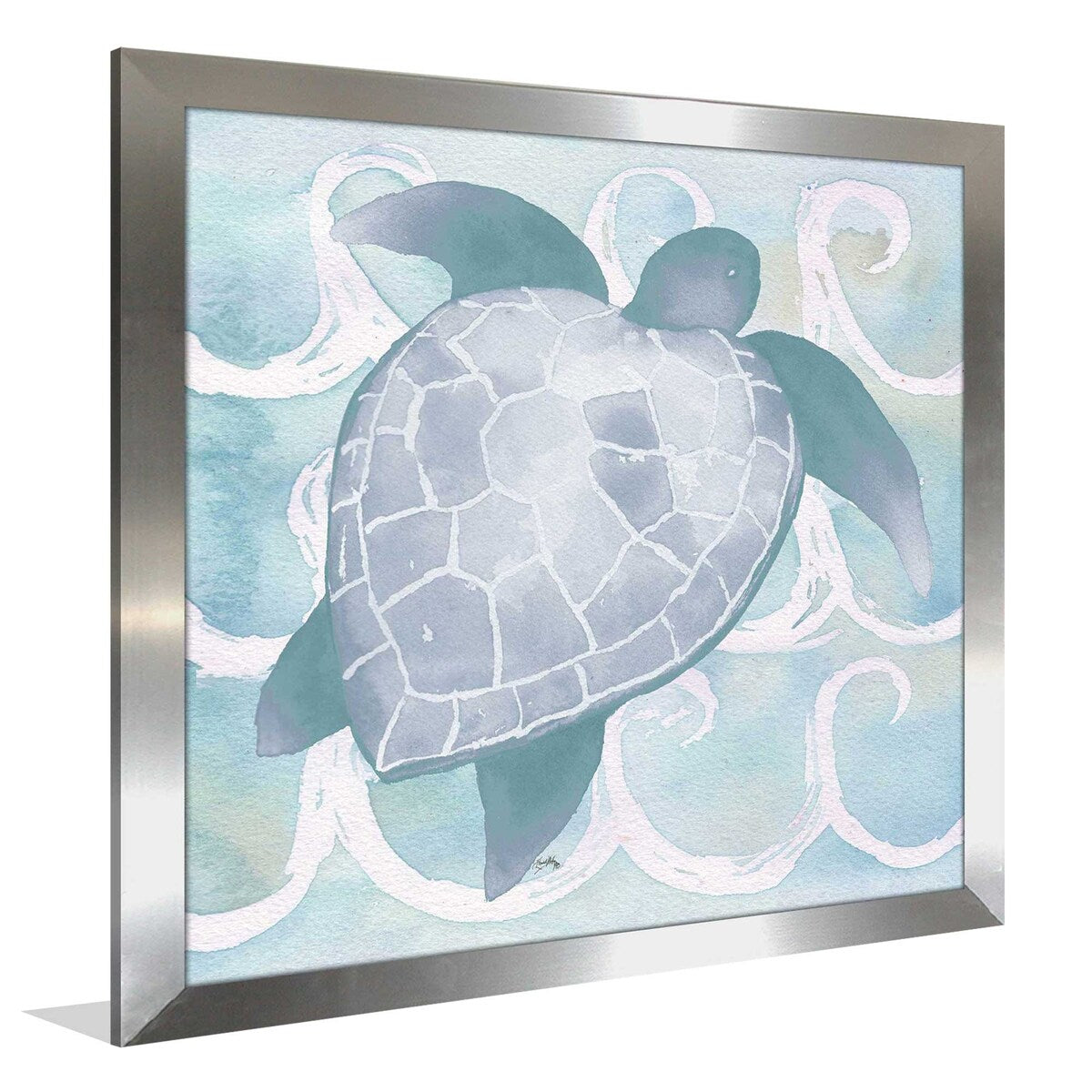 Azure Sea Creatures II Square Acrylic Wall Art Print - Perfect for Beach House Decor, Ocean Theme Bedroom & Coastal Living Room