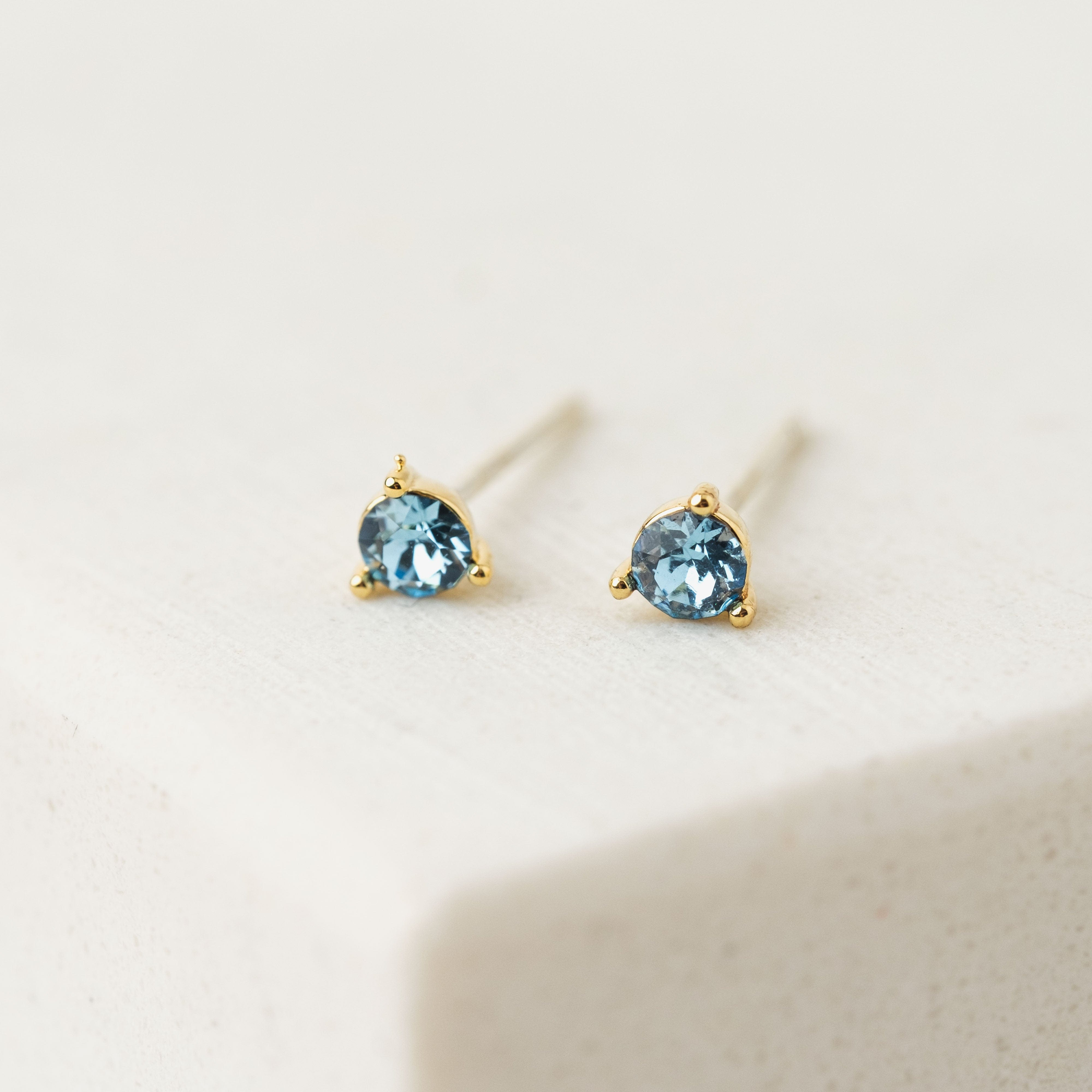 March Birthstone Stud Earrings - Aquamarine Gemstone Jewelry for Women, Elegant & Dainty Earrings for Everyday Wear, Perfect Gift for Birthday, Anniversary & Special Occasions