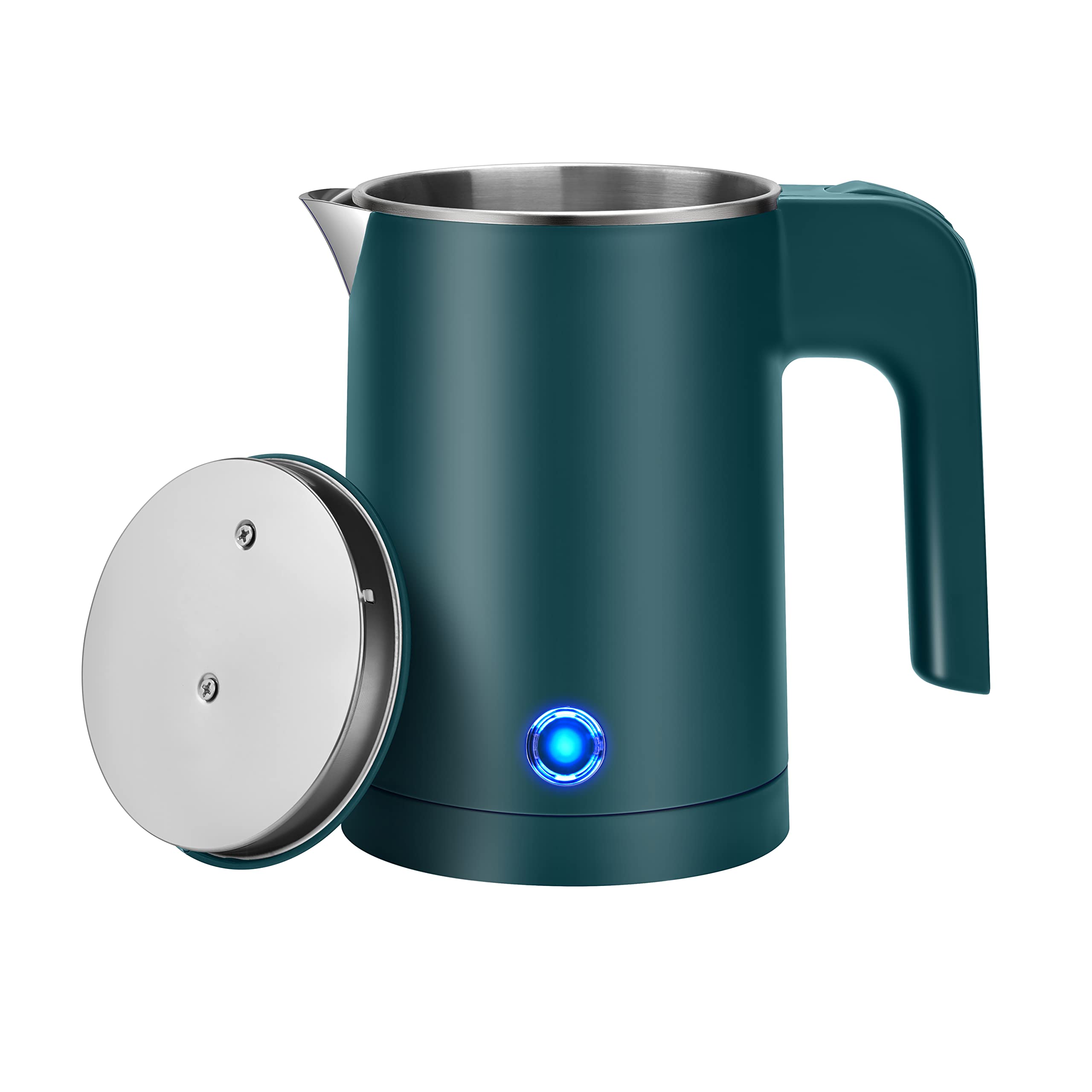 Stainless Steel Electric Kettle 0.6L - Mini Portable Travel Tea Kettle & Hot Water Boiler - Fast Heating for Camping, Office, Hotel & Business Travel - Compact & Lightweight (Green) - Perfect for Tea, Coffee, Instant Noodles & Baby Formula Preparation