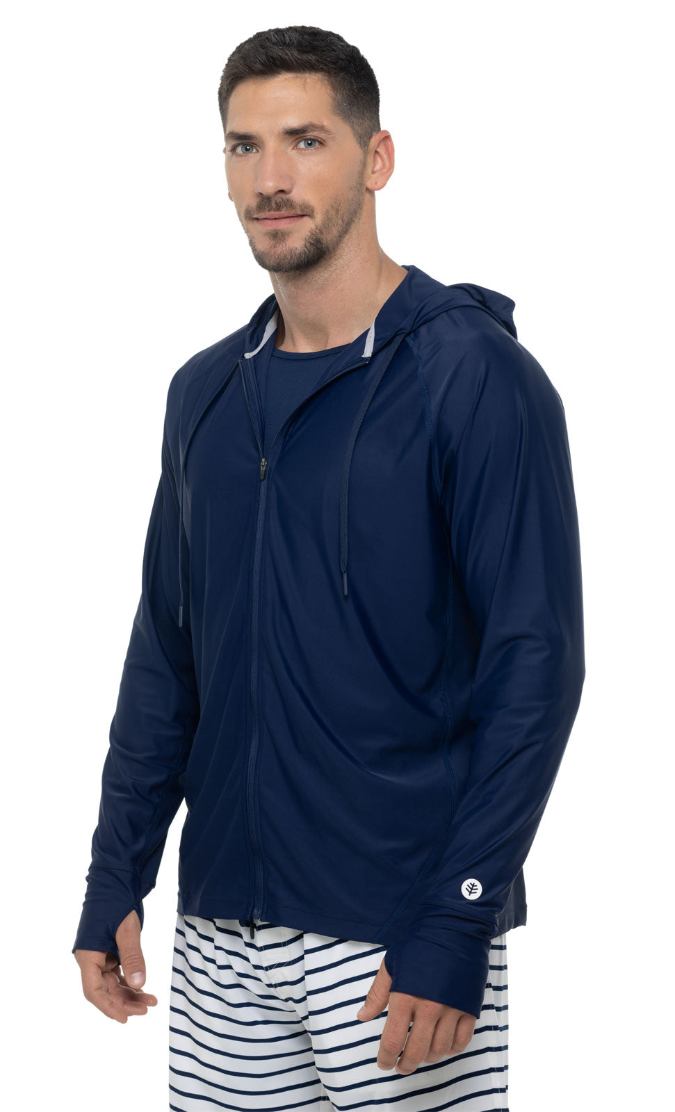 Men's Ocala Swim Hoodie - UPF 50+ Sun Protection, Quick-Dry & Lightweight for Swimming, Surfing & Beach Activities | Navy Blue
