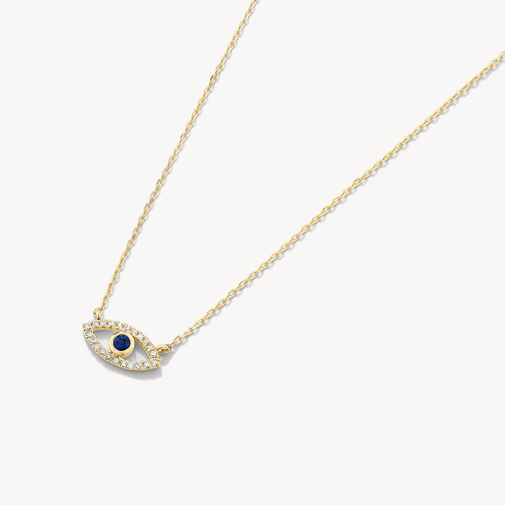 10k Gold Diamond Evil Eye Necklace for Women - Protection Jewelry Gift for Birthday, Anniversary & Everyday Wear