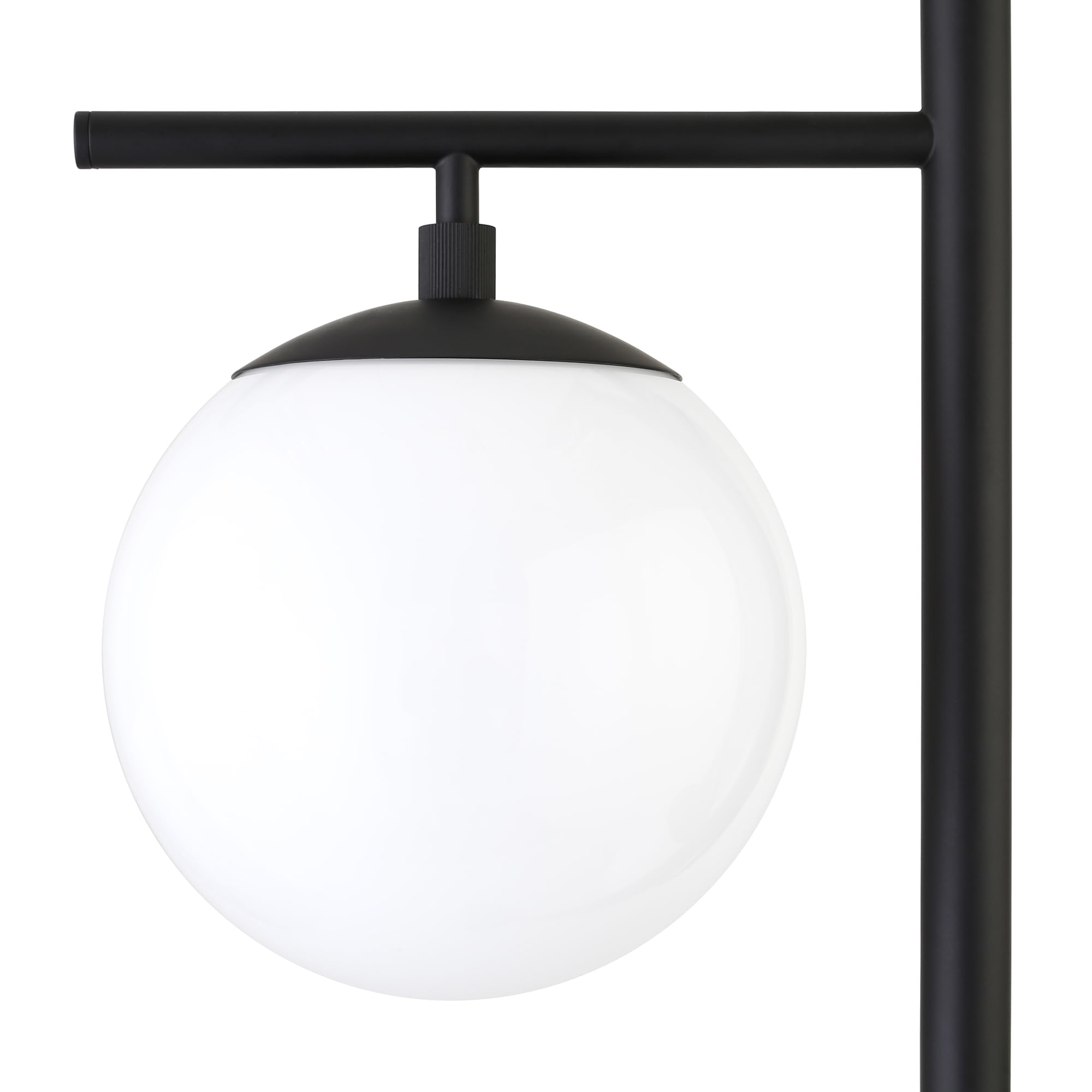 Henn&Hart 2-Light Blackened Bronze Floor Lamp with Glass Shades - Modern Lighting for Living Room, Bedroom, Office & Dining Room - Perfect for Reading, Relaxing & Home Decor