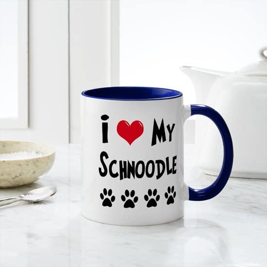 Schnoodle Dog Lovers 11 oz (325 ml) Ceramic Coffee Mug - Perfect for Hot Tea, Coffee & Hot Chocolate at Home or Office