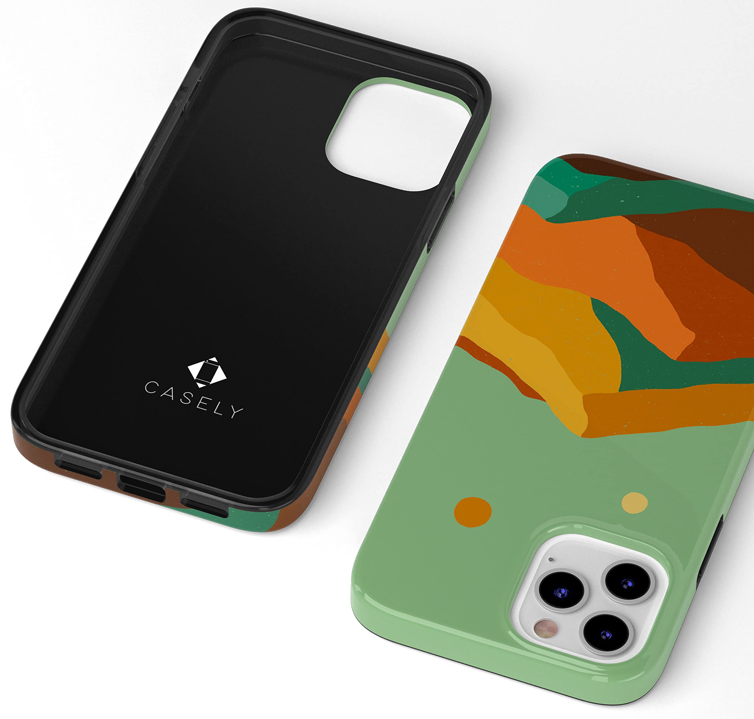 Casely iPhone 12 Pro Max Case - Endless Peaks Colorblock Mountain Design | Shockproof Protective Cover | Perfect for Outdoor Adventures & Daily Use