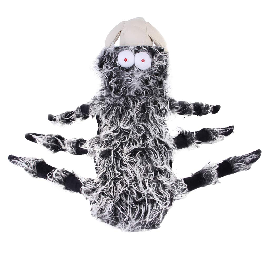 ABOOFAN 1Pc Black Spider Pet Costume - Halloween Dog Cat Cosplay Outfit with Harness | Perfect for Halloween Parties, Pet Dress Up & Spooky Decorations