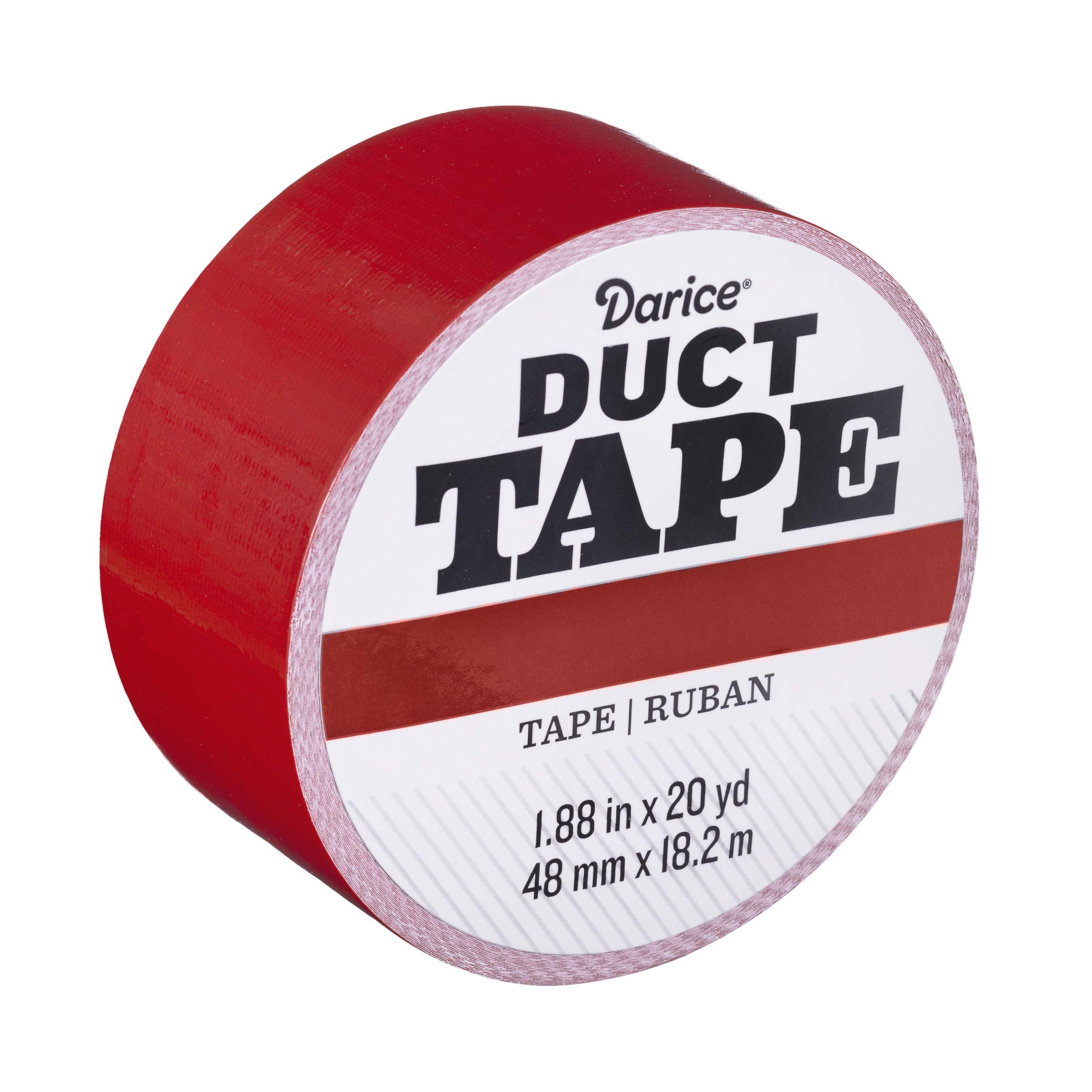 Darice Roll Cherry Red Duct Tape - 1.88 Inches x 20 Yards - Strong Adhesive Tape for Crafts, DIY Projects, Home Repairs & Office Use - Perfect for Gift Wrapping, Scrapbooking & School Supplies