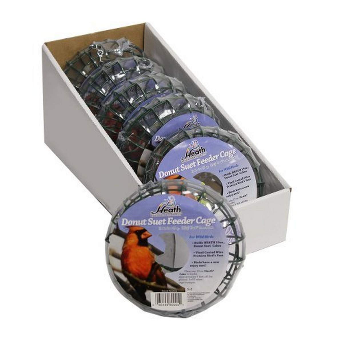 Heath Outdoor Products S-5 Suet Wreath Donut Cage - Circular Shape, Pack of 6 - Perfect for Bird Feeding in Gardens and Backyards