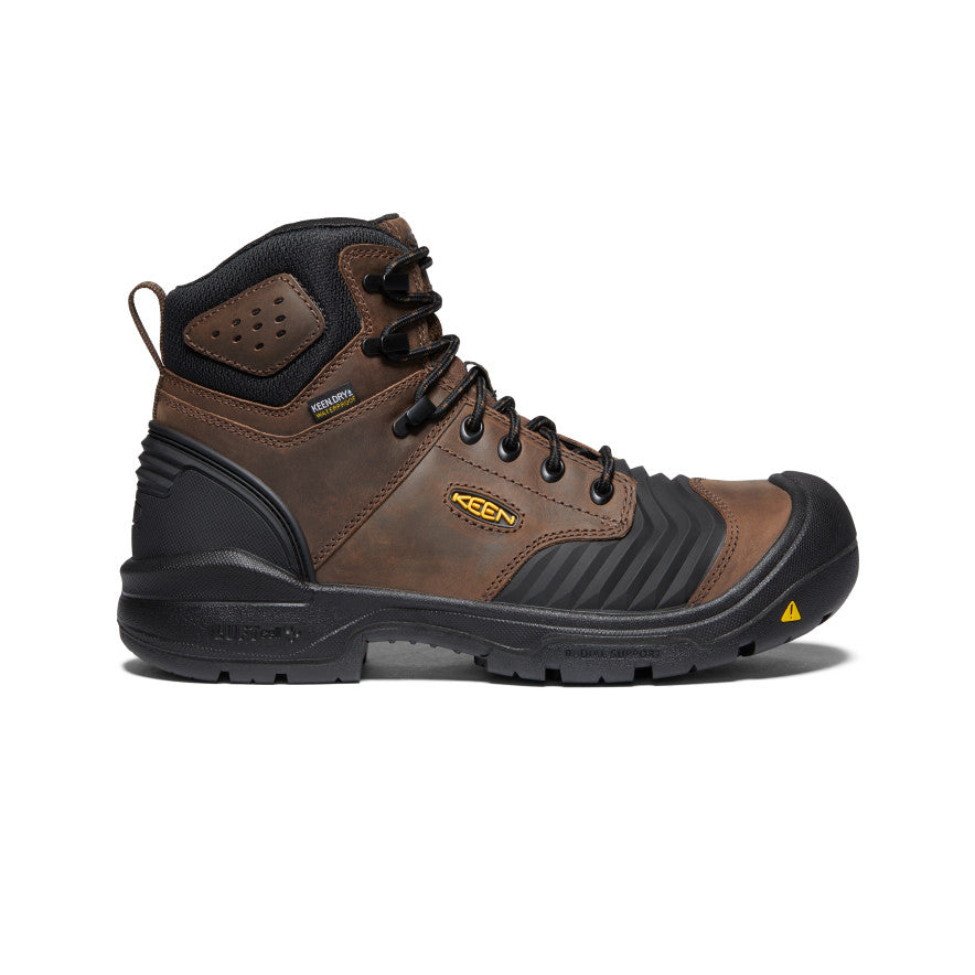 Men's Portland 6 Waterproof Work Boot with Carbon Toe - Dark Earth/Black - Ideal for Construction, Hiking & Outdoor Activities