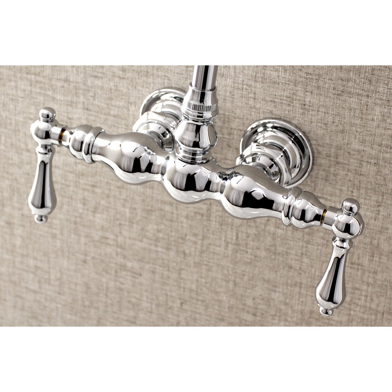 Vintage Style Two-Handle Wall Mount Clawfoot Tub Faucet with 2 Holes - Polished Chrome Finish for Bathroom & Luxury Clawfoot Bathtub