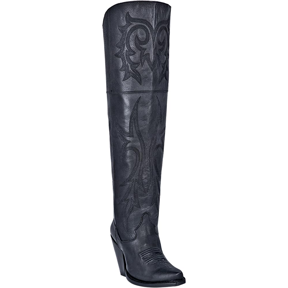 Dan Post Women's Embroidered Snip Toe Over-the-Knee Dress Boots - 3
