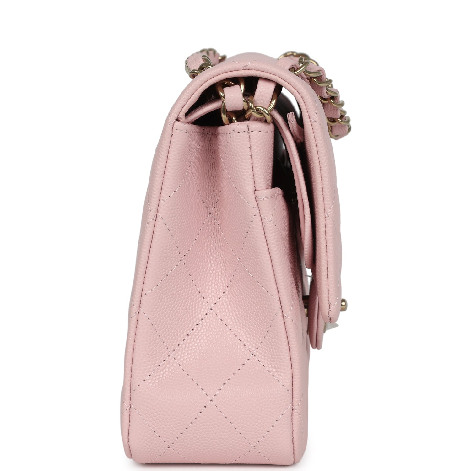 Chanel Medium Classic Double Flap Bag in Light Pink Caviar Leather with Light Gold Hardware - Luxury Handbag for Women, Perfect for Parties, Weddings & Everyday Elegance