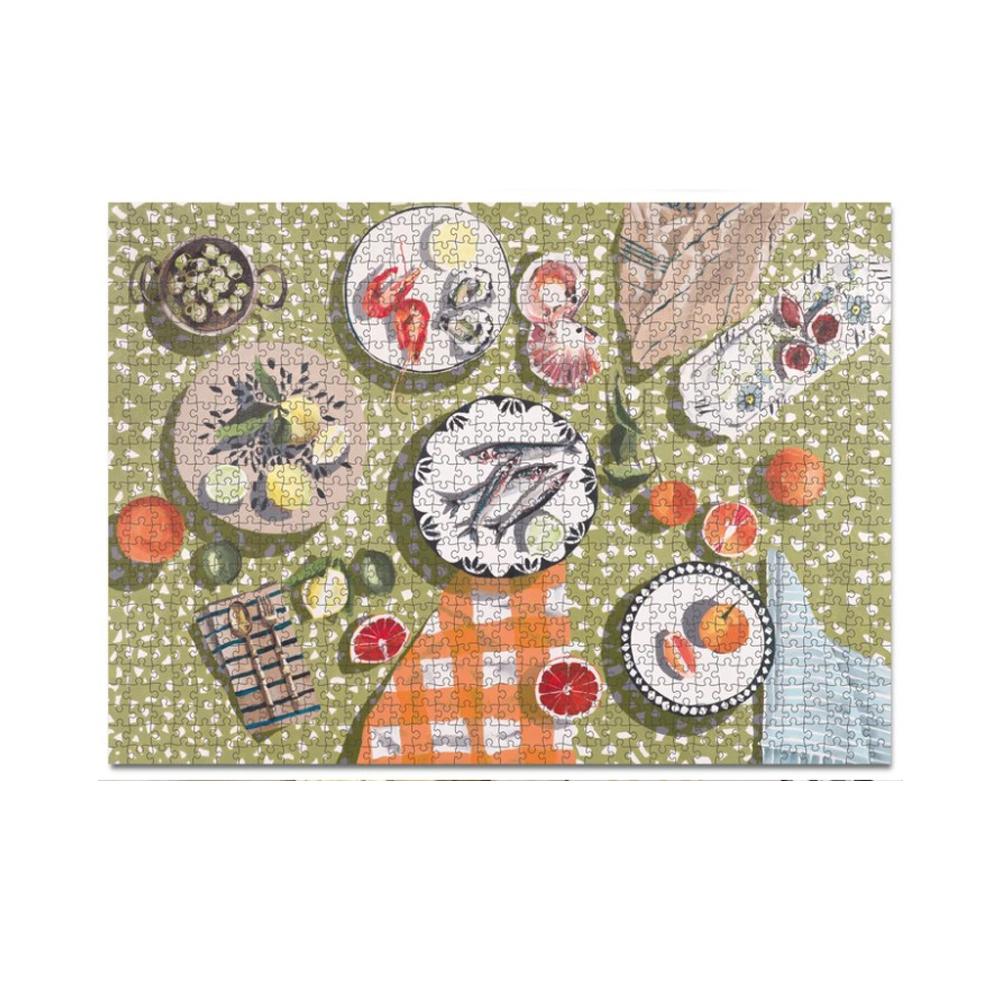 Table by the Sea 1000 Piece Jigsaw Puzzle for Adults - Challenging Ocean View Puzzle for Relaxation & Home Decor