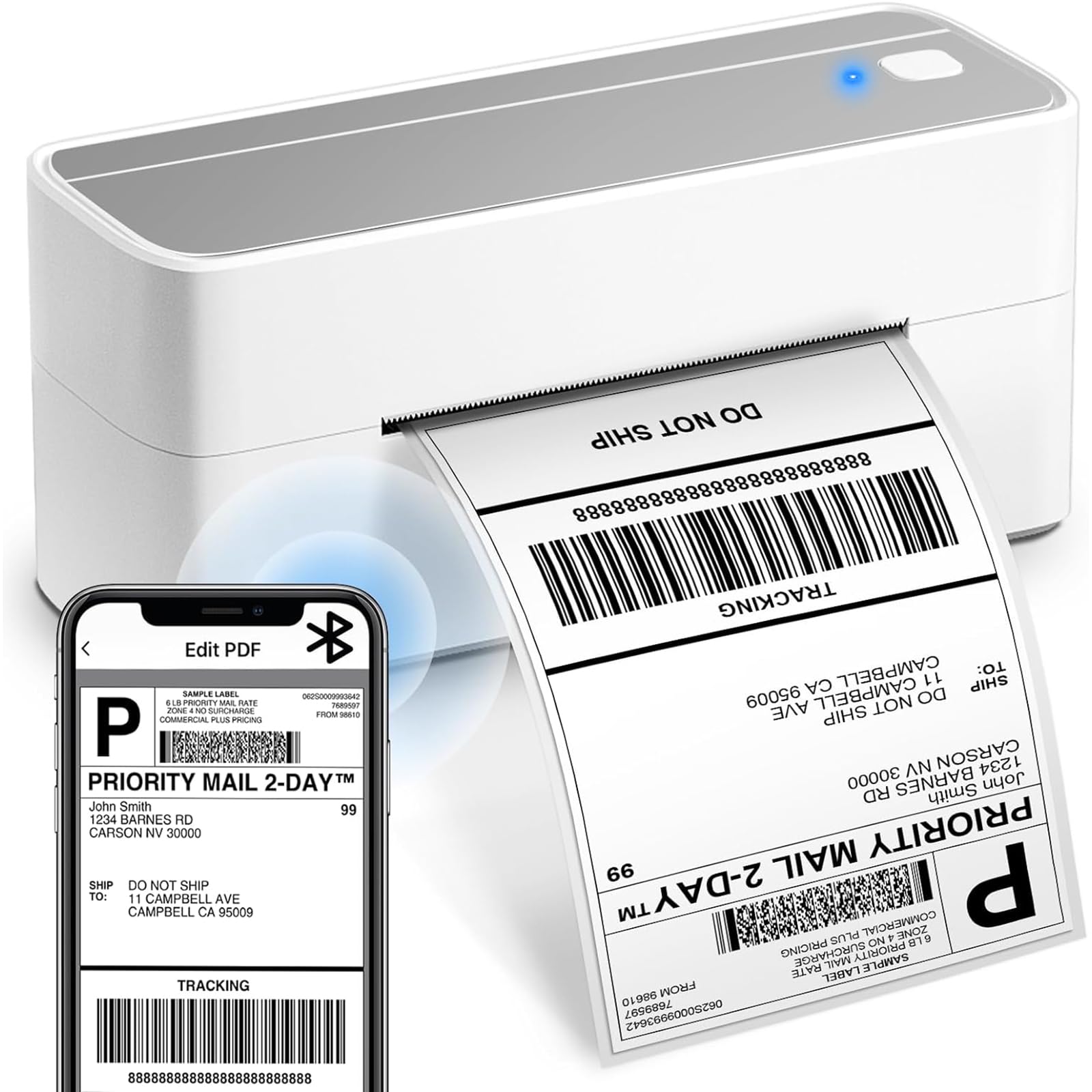 ASprink 4x6 Bluetooth Shipping Label Printer - 241BT Wireless Label Maker for USPS, Amazon, eBay & Shopify | Perfect for E-commerce Sellers & Small Business Shipping Needs