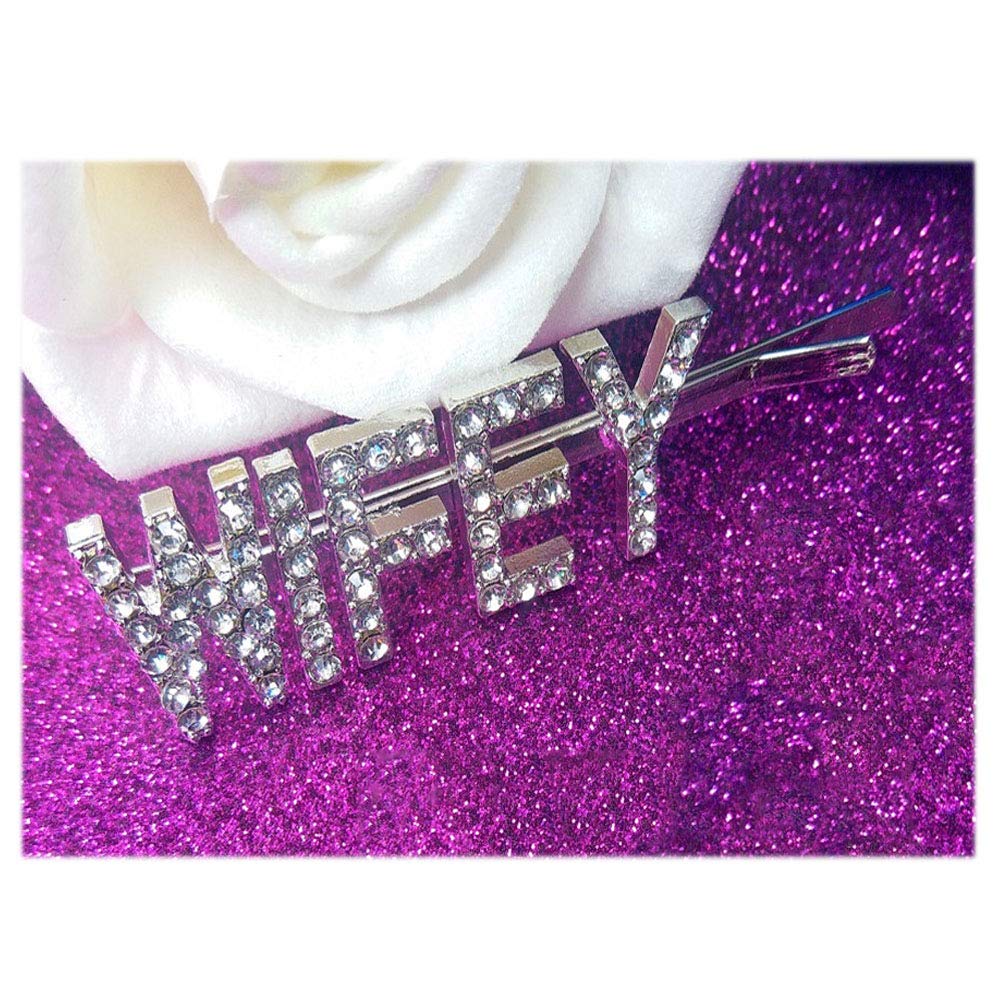 Blingbling WIFEY Hair Clips - Rhinestone Letters Hairpins for Women | Wedding & Party Accessories