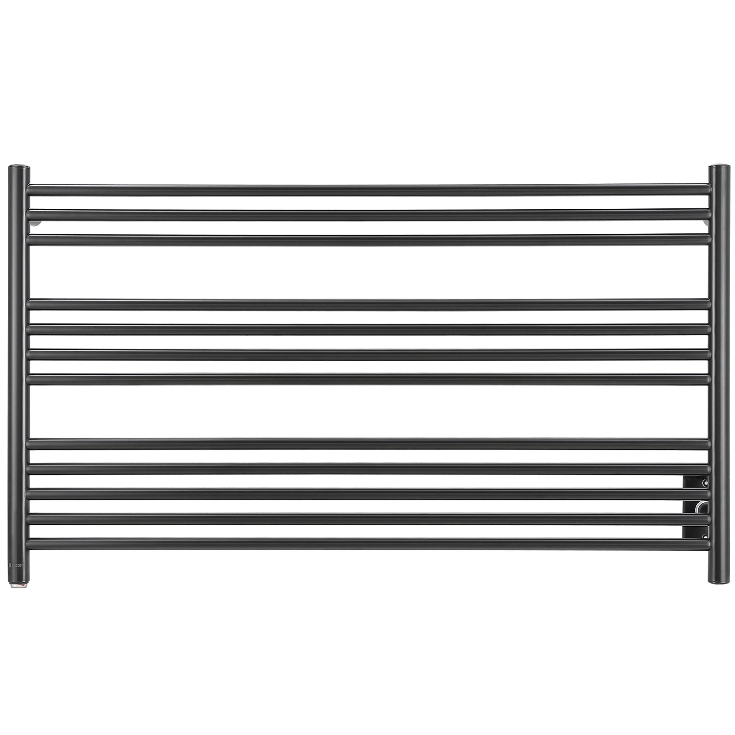 Ancona Amplia Dual 12 Bar Hardwired & Plug-in Bathroom Towel Warmer Heater - Matte Black Finish for Luxury Spa & Master Bathroom