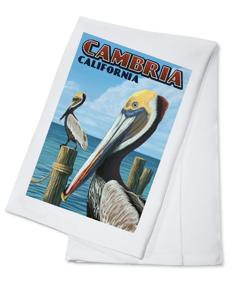 Cambria California Brown Pelican 100% Cotton Tea Towel - Decorative Hand Towel & Kitchen Towel for Home Decor, Dish Drying & Coastal Themed Kitchens