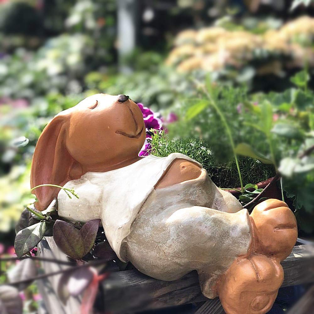 Resin Garden Statue - Adorable Rabbit Animal Decor for Flower Beds, Home & Desktop | Perfect for Outdoor Gardens, Indoor Decor & Gift Giving