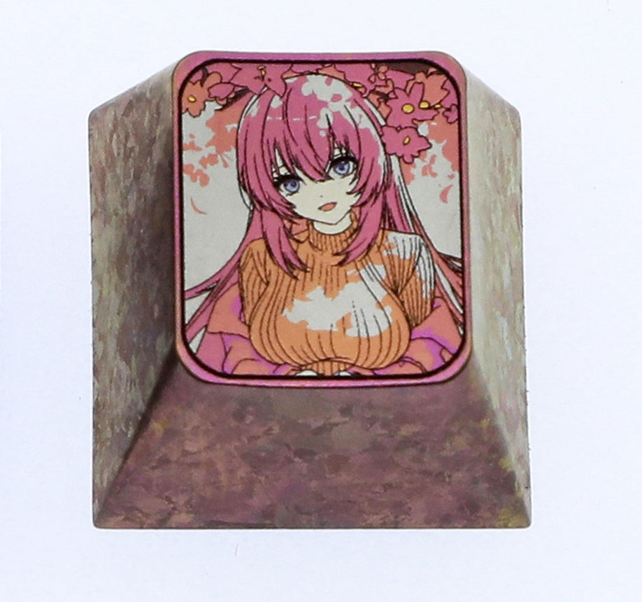 Custom 1U Titanium Alloy Keycap - Personalized Anime, Game & Novel Character Design - Durable Metal Decorative Keycap for Mechanical Keyboards - Perfect for Gaming, Typing & Collector Displays