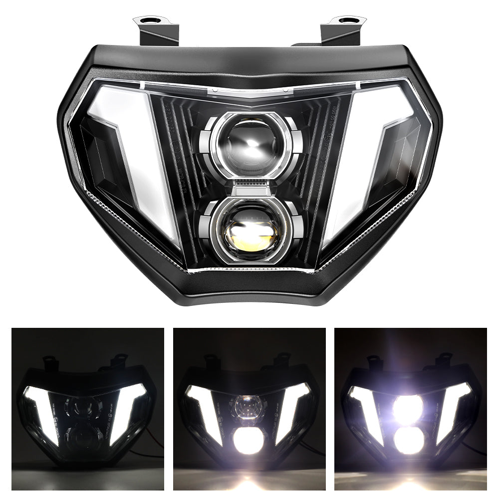 LOYO LED Headlight Assembly for Yamaha MT-09 MT-07 FZ-09 - High/Low Beam Sealed Beam LED Headlamp with White DRL - Perfect for Night Riding & Motorcycle Upgrades