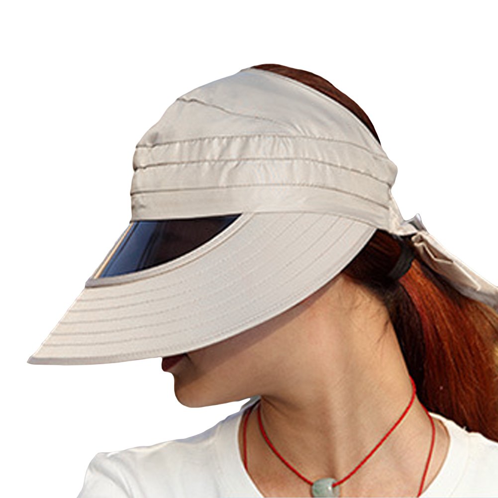 LOCOMO Clear Plastic Sunglasses Wide Brim Visor Hat for Outdoor Sports