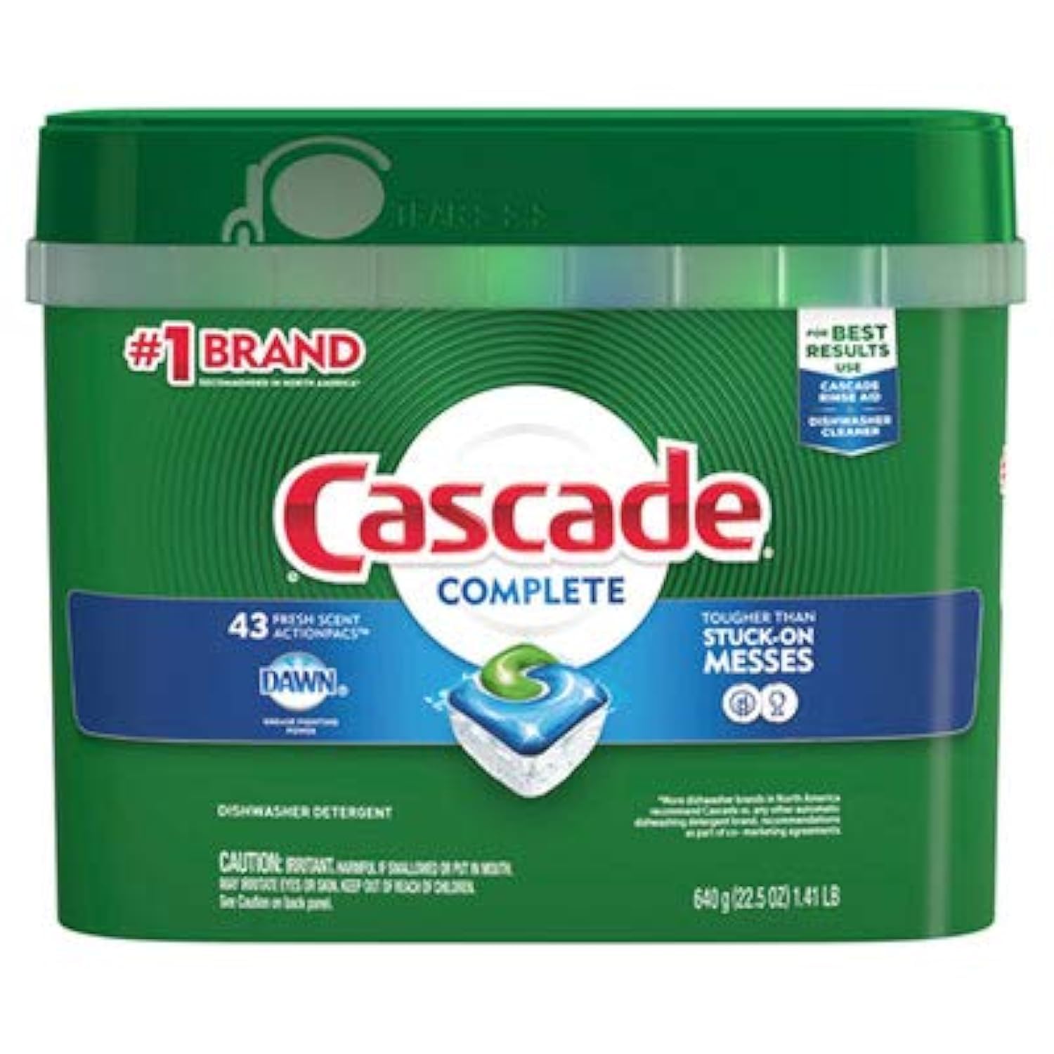 Cascade Complete ActionPacs Dishwasher Detergent Pods - 43 Count, Fresh Scent, Powerful Cleaning for Tough Stains | Perfect for Everyday Dishes, Pots & Pans in American Households
