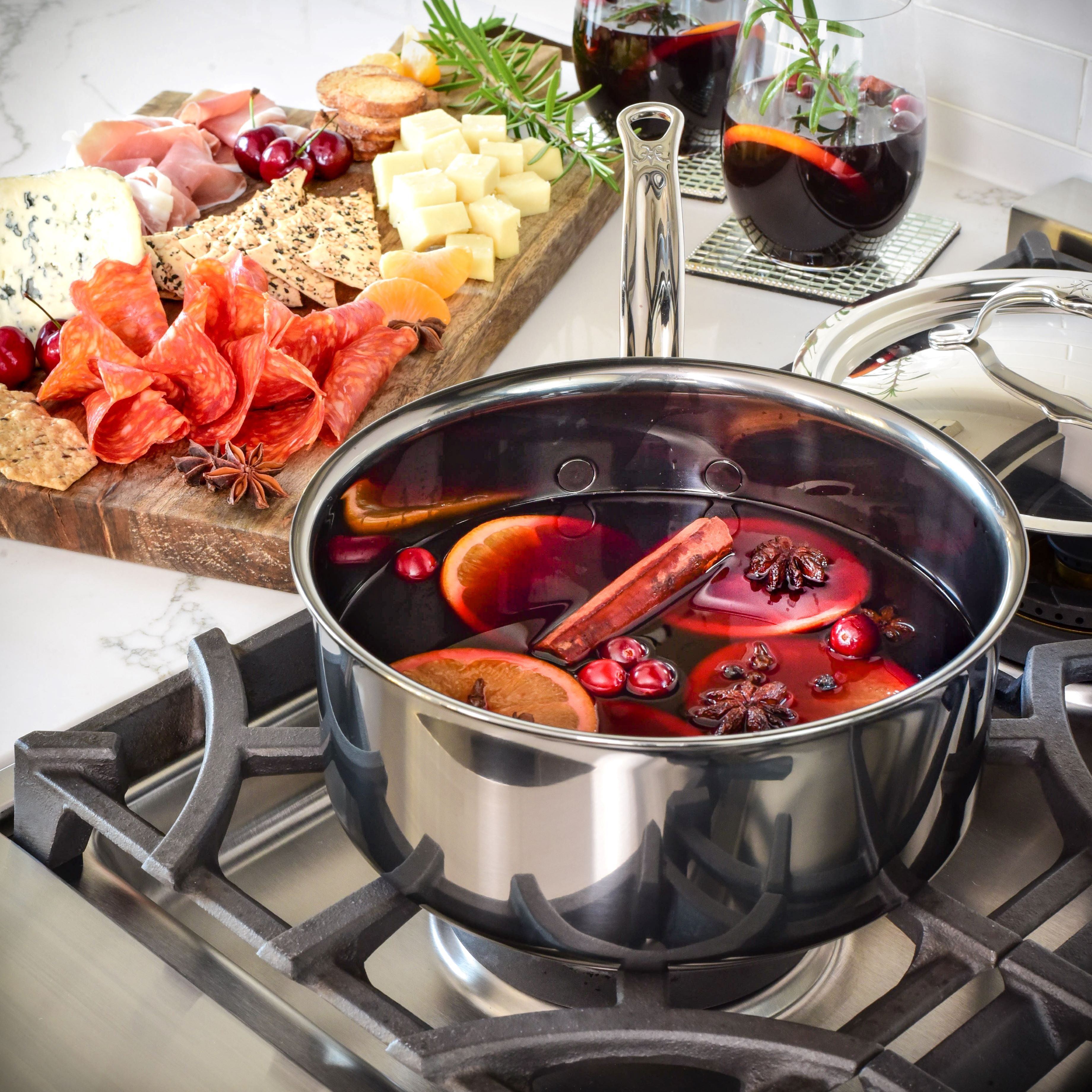 Premium Nanobond Nonstick Saucepan with Glass Lid - 2 Quart, PFOA-Free, Induction Compatible - Perfect for Boiling, Simmering & Cooking Sauces, Pasta & Rice